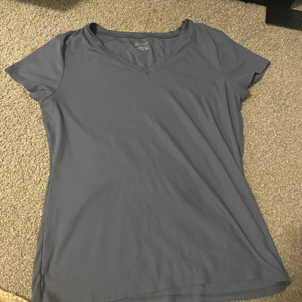 No Boundaries Gray and Blue Fitted Short Sleeve Tee